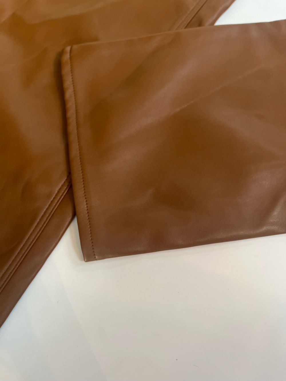Good American Good Icon Better Than Leather High Rise Burnt Caramel Boot Pants - Picture 12 of 16